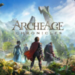 Tres aventureros se adentran en un valle de ruinas y vegetación de ArcheAge Chronicles