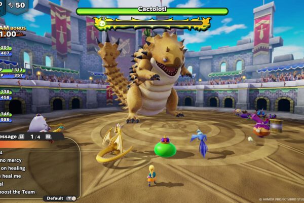 Un gran monstruo espera en la arena de Dragon Quest Monsters The Withered World