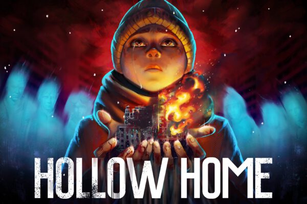 Un adolescente ilumina su rostro con una pequeña llama en el arte de Hollow Home