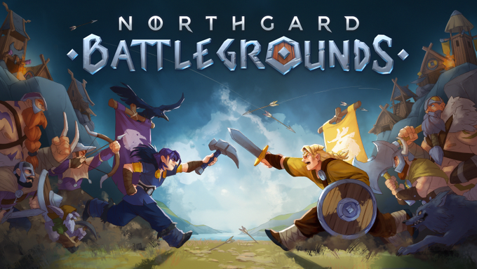 Dos clanes vikingos se enfrentan bajo el logotipo de Northgard Battlegrounds.