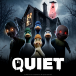 Cuatro patos alienígenas con gorros ante una casa oscura, entre una anciana y un bebé de ojos brillantes.