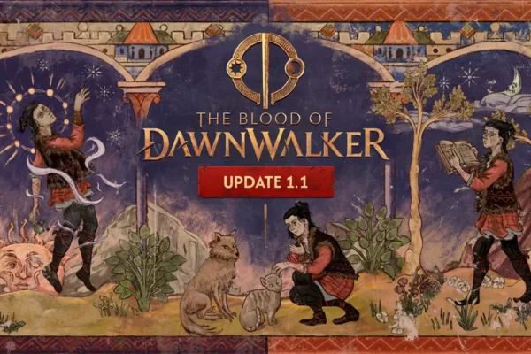 Ilustración oficial de The Blood of Dawnwalker para la actualización 1.1