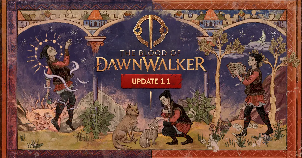 Ilustración oficial de The Blood of Dawnwalker para la actualización 1.1