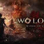 Arte oficial de Wo Long 2: Wings of Ember, con un guerrero ante un campo de batalla en llamas