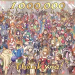Ilustración de los personajes de Romancing SaGa 2 con un mensaje de agradecimiento por el millón de unidades