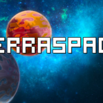 Arte de Terraspace con su nombre sobre un fondo de planetas y estrellas