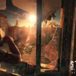 Un stalker observa la Zona desde una ventana mientras entra la luz del atardecer