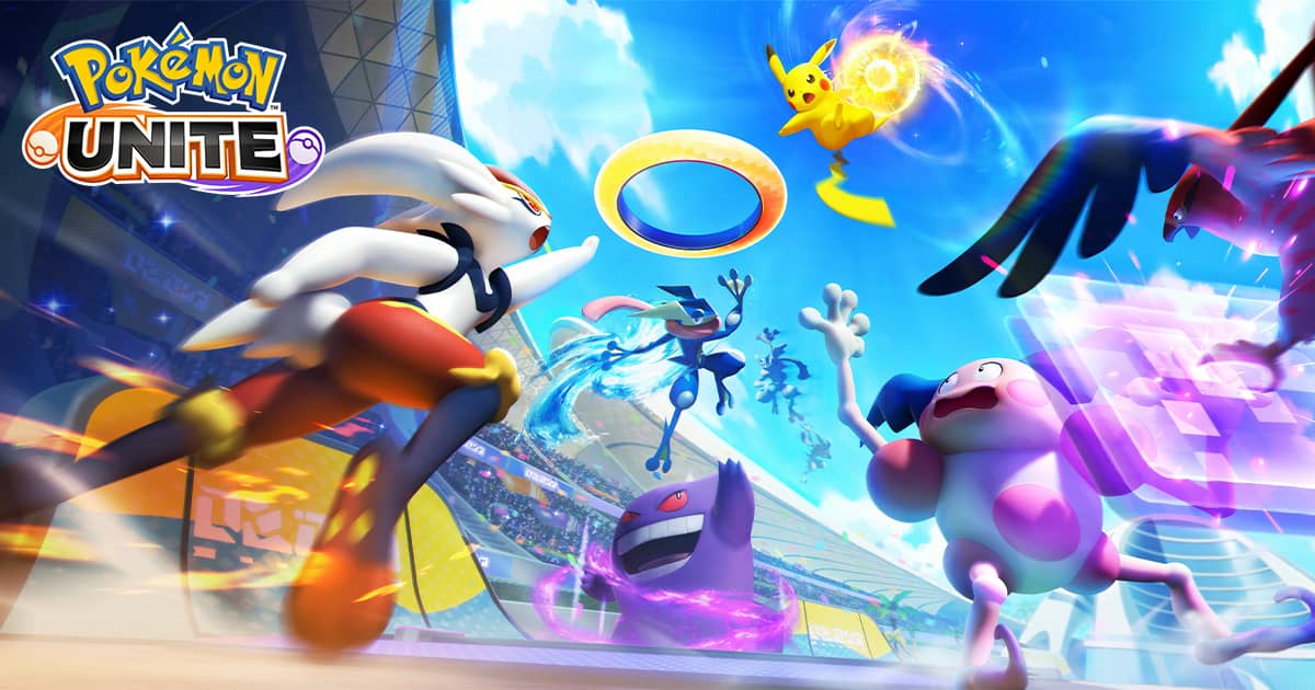 Lucario, Cinderace y Gengar se enfrentan en el arte oficial de Pokémon UNITE