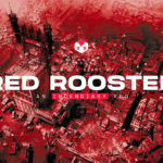Arte rojo de la ciudad de Red Rooster con el título del juego