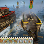 Barcos de guerra se enfrentan en una batalla naval de Shogun 2 Complete Edition