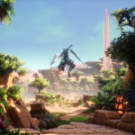 Shiren avanza por unas ruinas soleadas rodeadas de vegetación en Second Stone