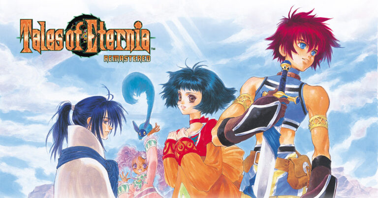 Los protagonistas de Tales of Eternia Remastered reunidos bajo el logotipo del juego