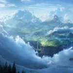 Un paisaje de montañas y valles flotantes de World of Warcraft Forever