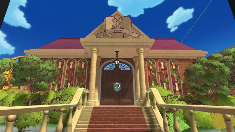 La entrada del campus de Escape Academy 2 Back 2 School