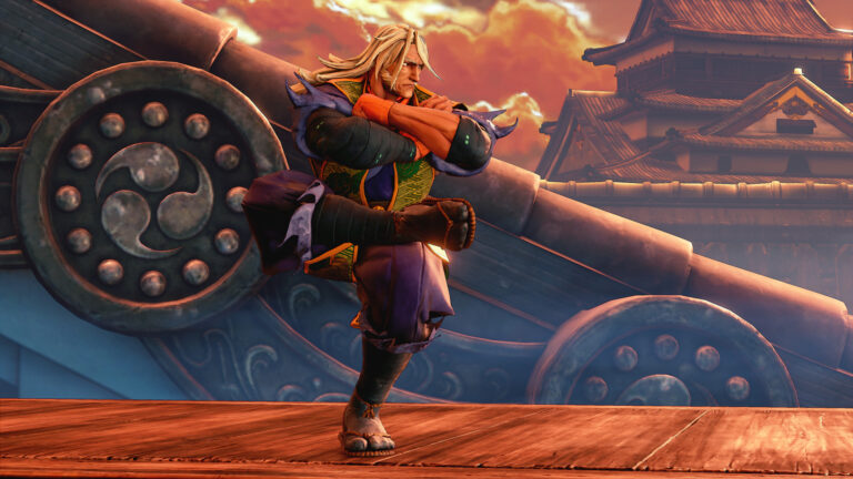 Ken prepara un ataque en una captura de Street Fighter V